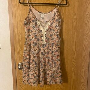 American Rag Floral Lace Mini Dress - Pink and Cream